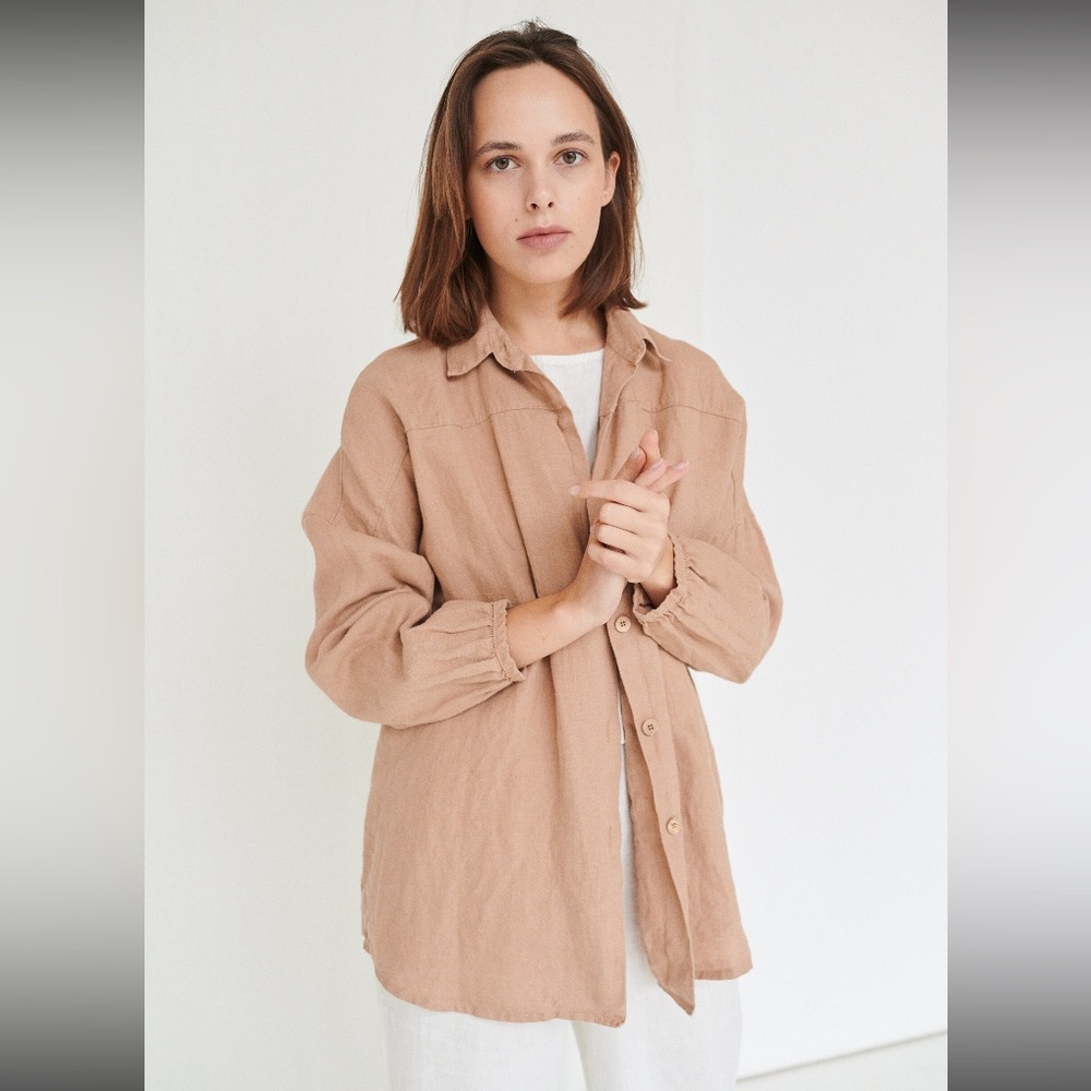 Linenfox Lyn Dusty Peach Shirt